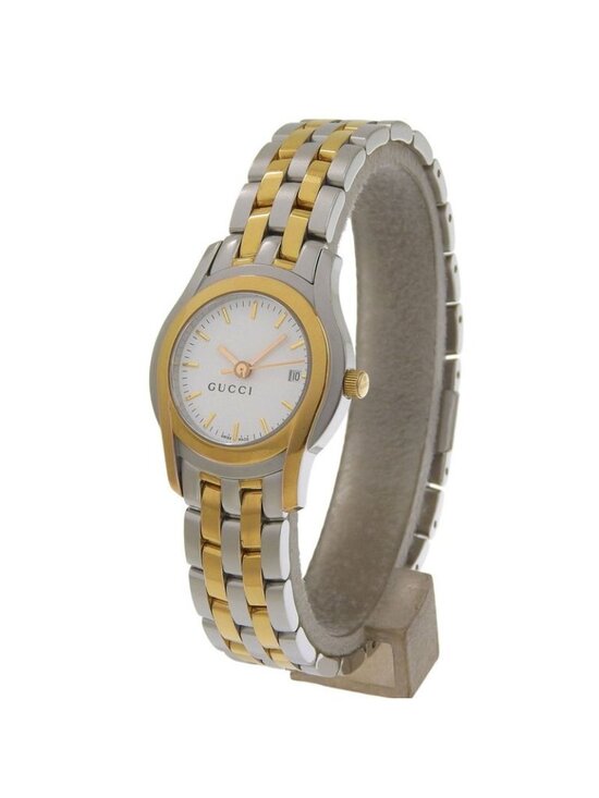 Gucci Stainless Steel Gold Plated Quartz Analog Display White Dial Watch main image 6